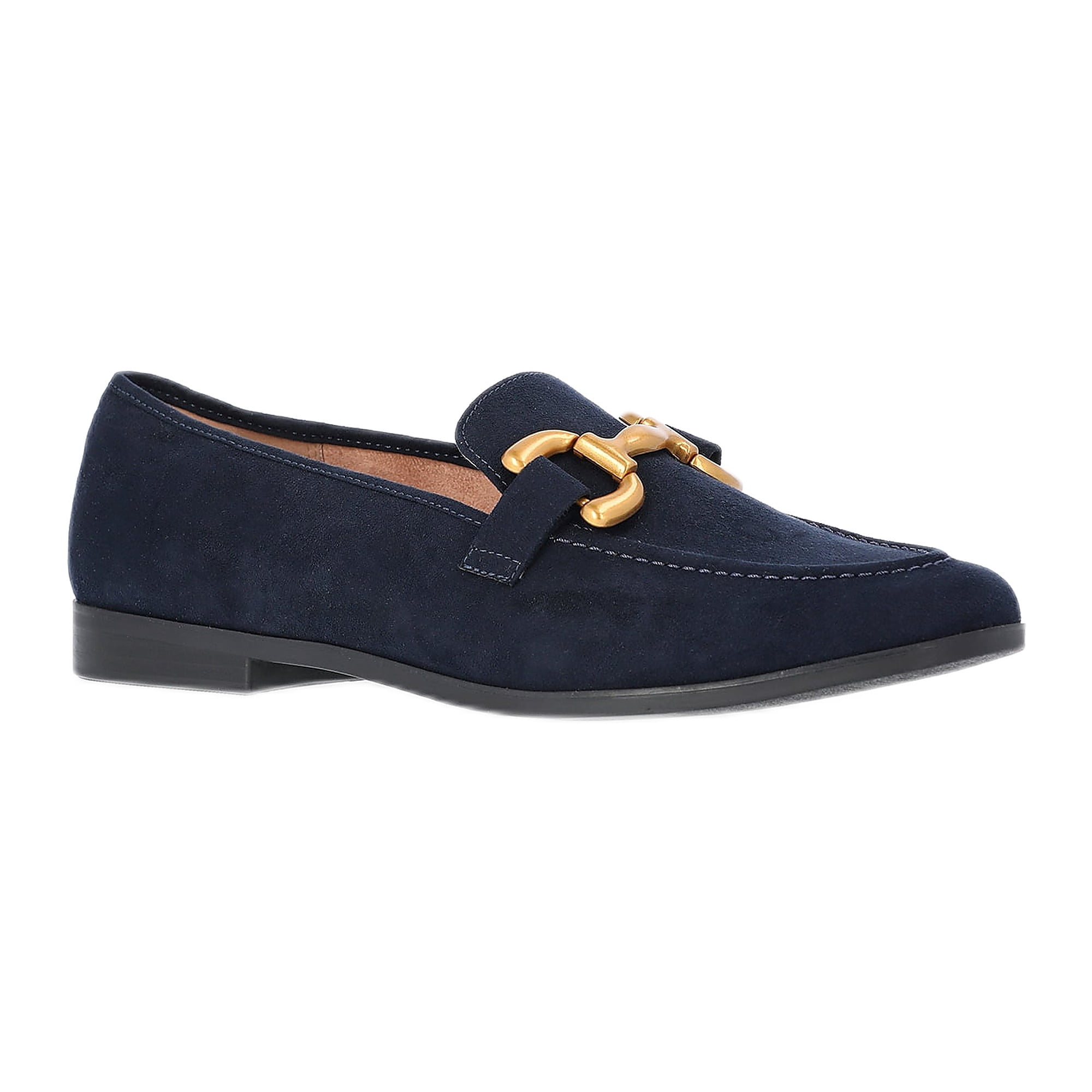 Time and Tru Women's Faux Leather Buckle Loafers