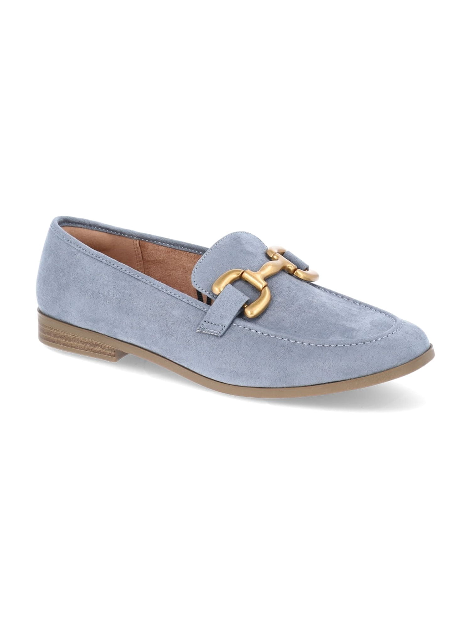 Time and Tru Women's Faux Leather Buckle Loafers