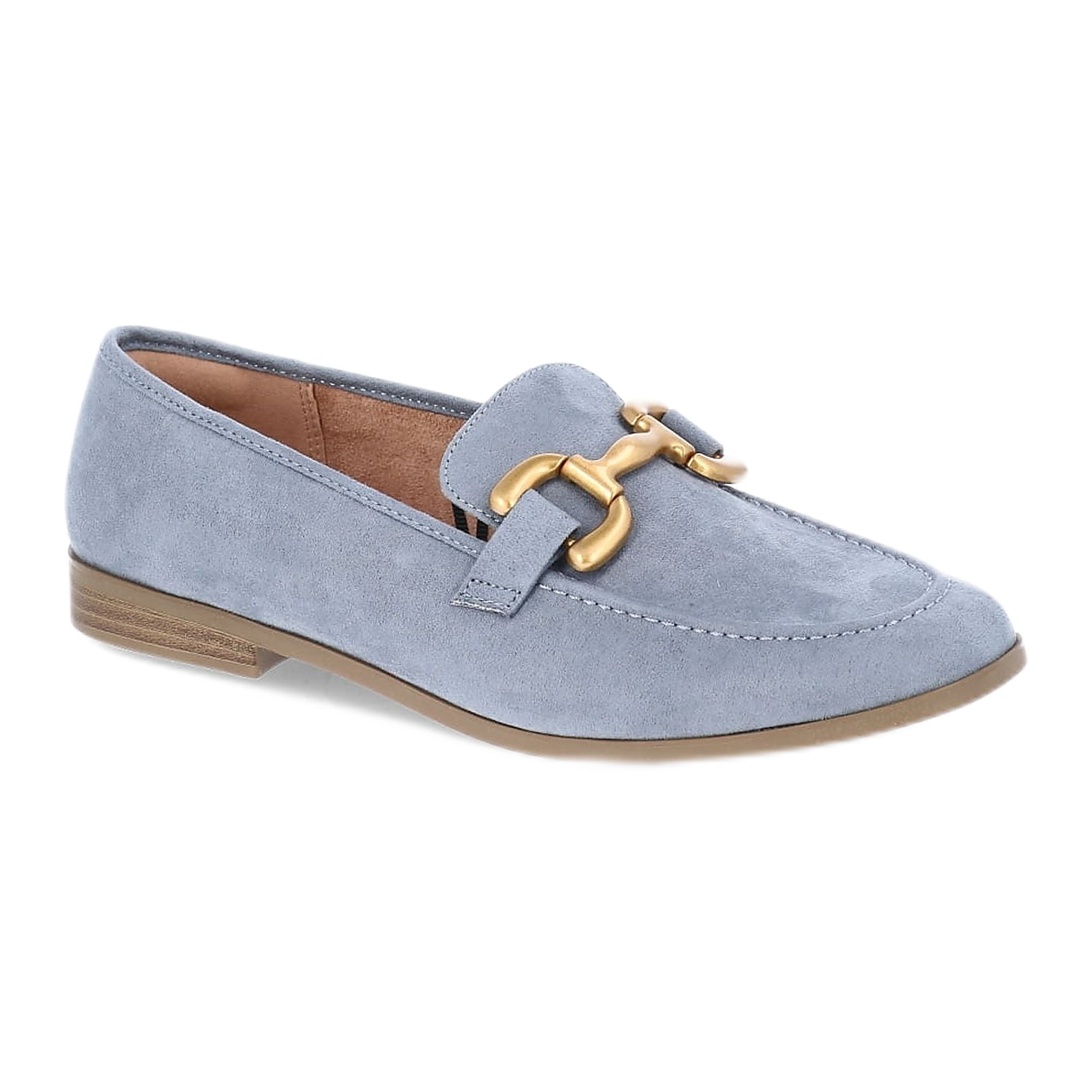 Time and Tru Women's Faux Leather Buckle Loafers