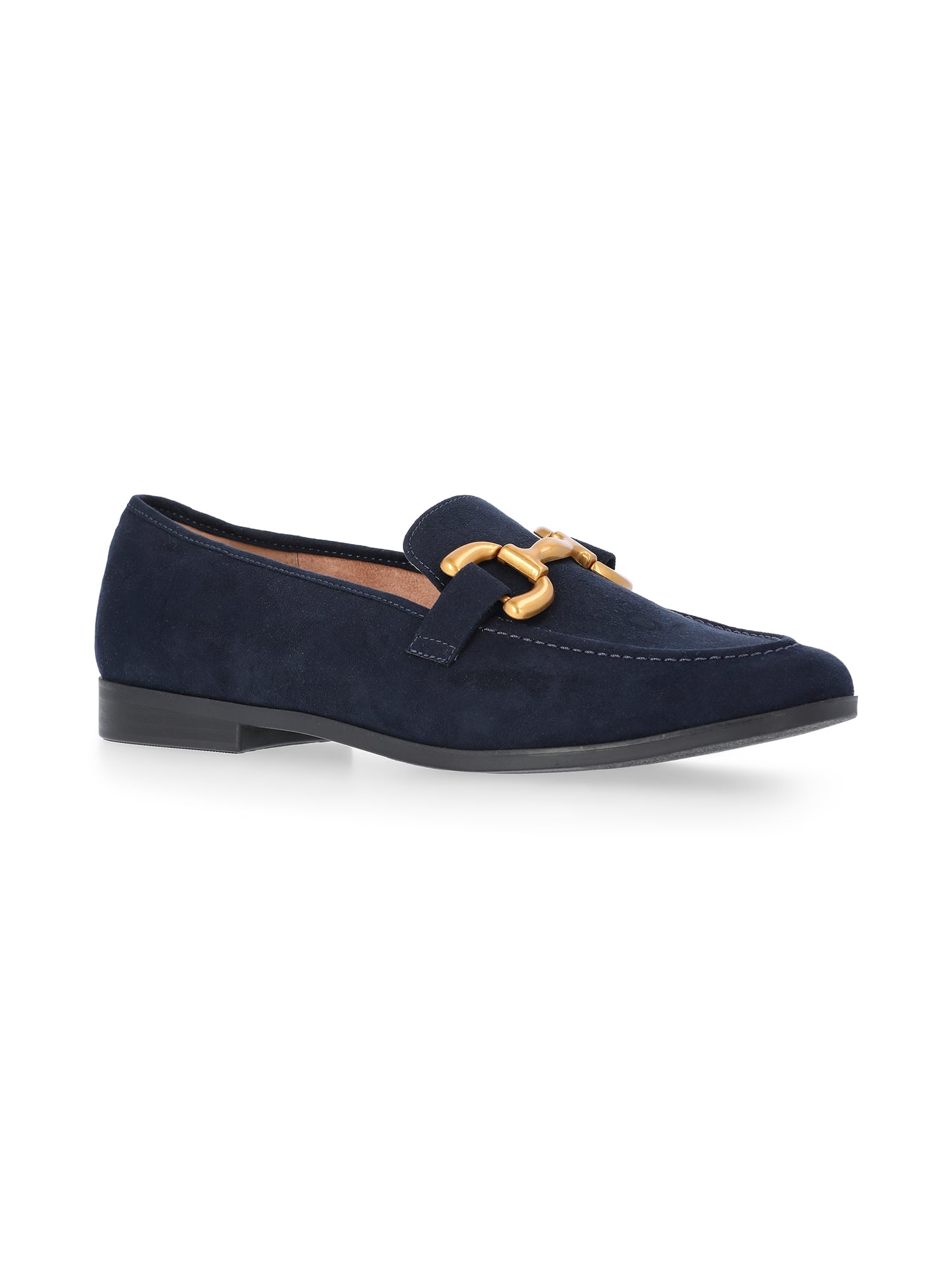 Time and Tru Women's Faux Leather Buckle Loafers