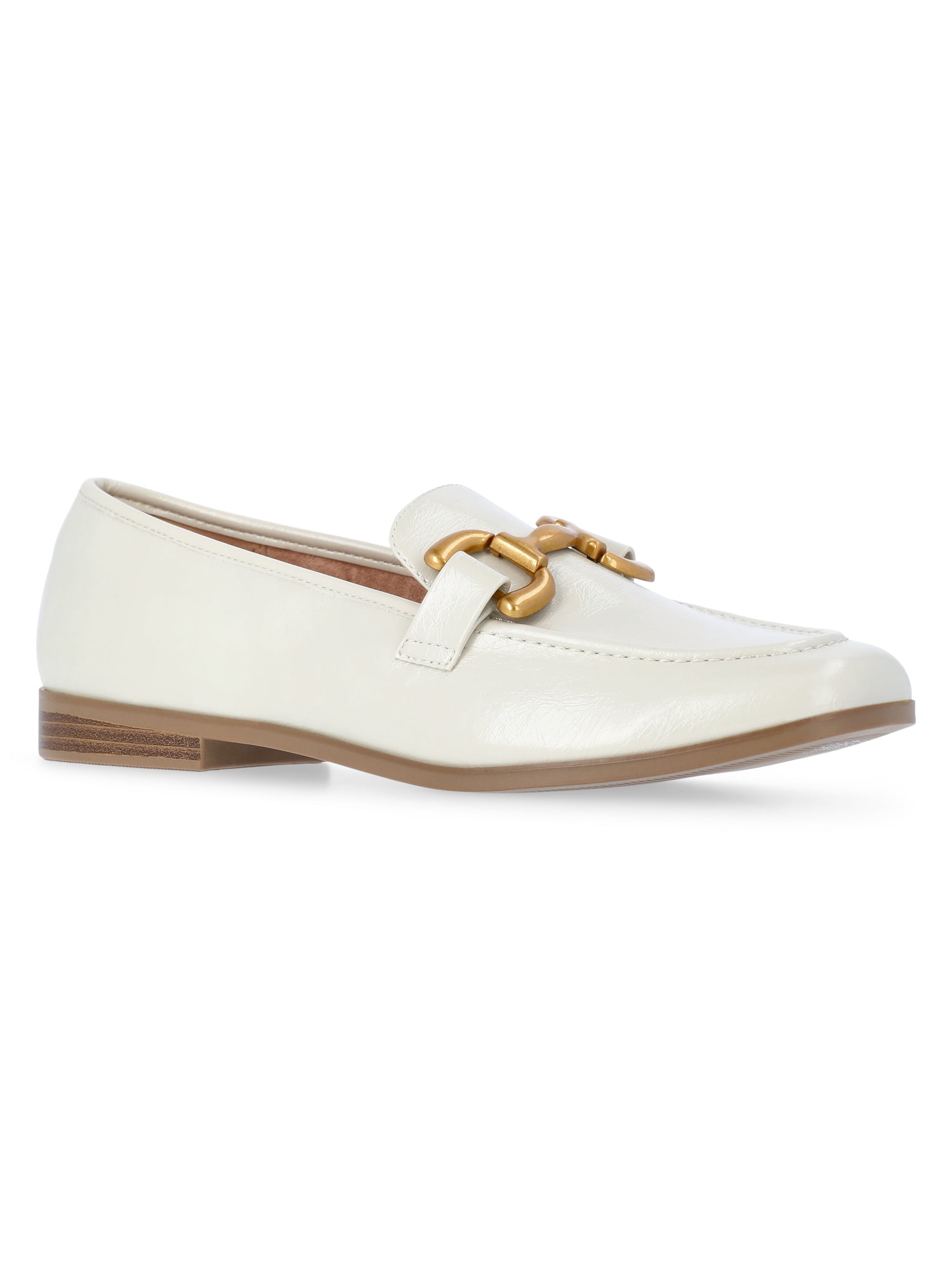 Time and Tru Women's Faux Leather Buckle Loafers