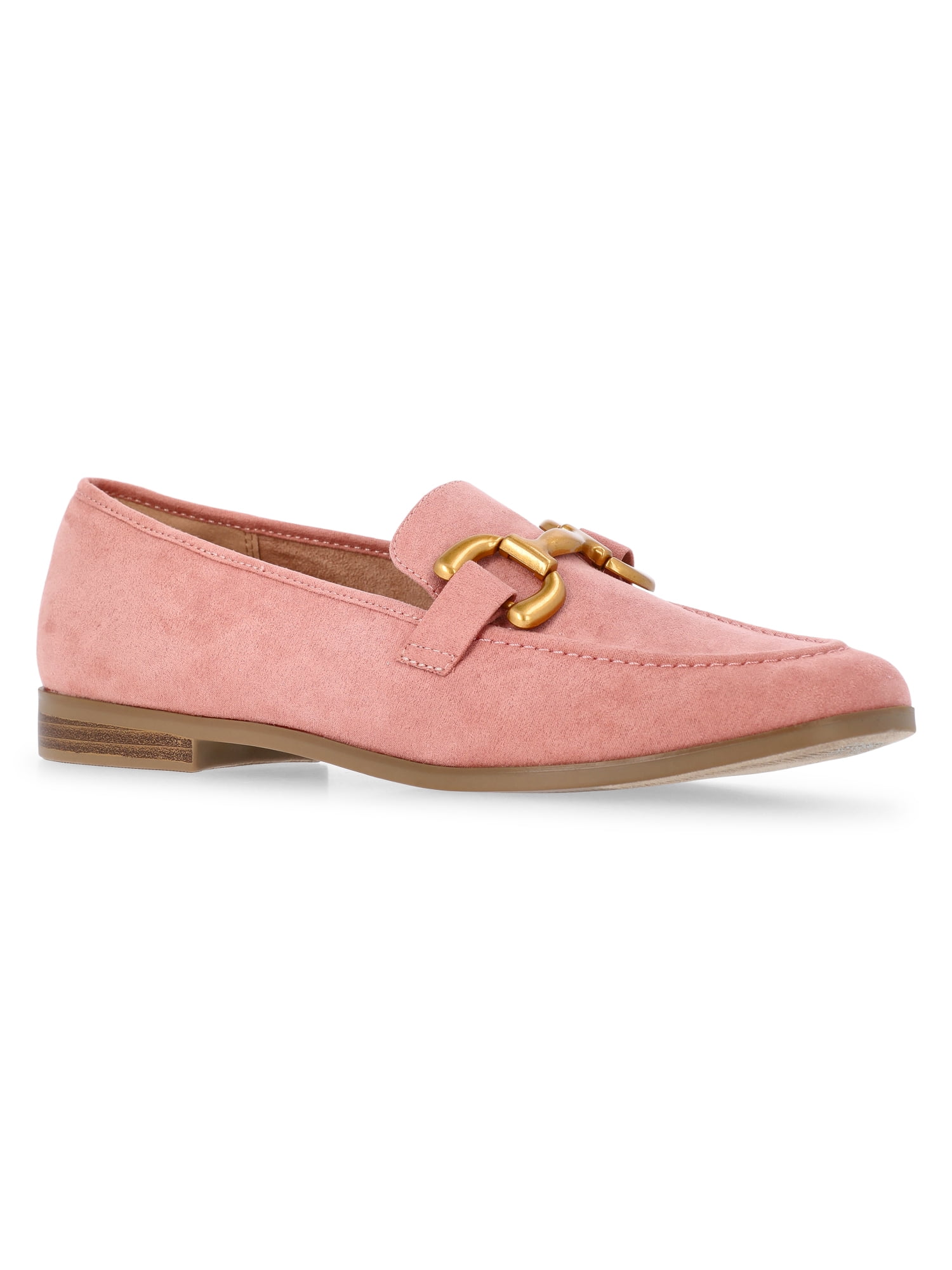 Time and Tru Women's Faux Leather Buckle Loafers