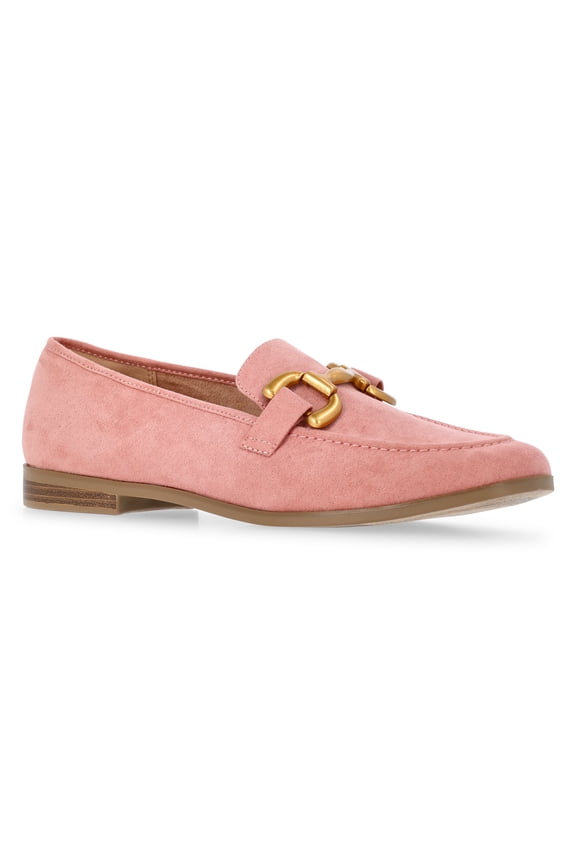 Women's Faux Microsuede Buckle Loafers