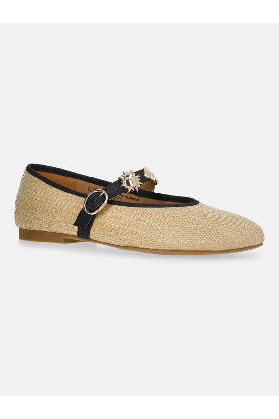 Women's Mary Jane Flats with Charm Strap