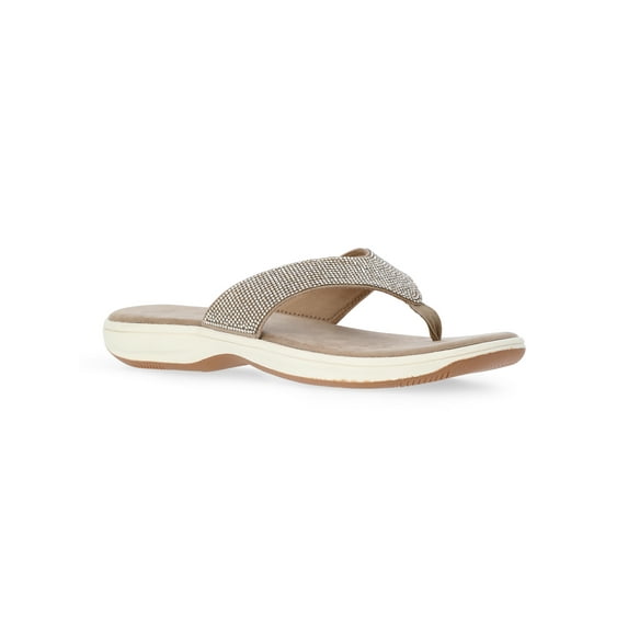 Time and Tru Women's Comfort Glitter Flip Flop Sandals