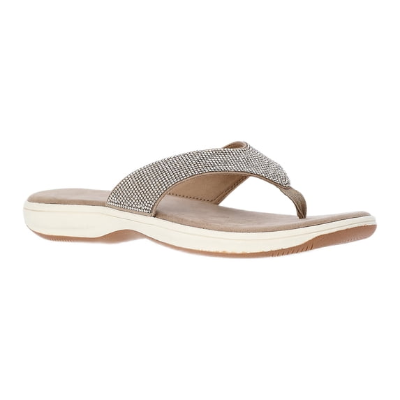 Time and Tru Women's Comfort Glitter Flip Flop Sandals