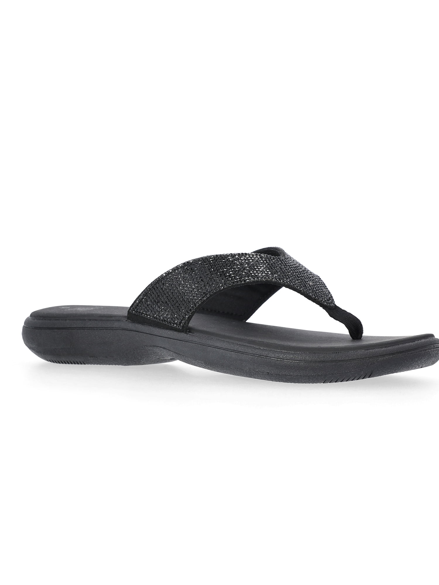 Time and Tru Women's Comfort Glitter Flip Flop Sandals