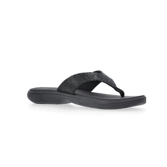 Time and Tru Women's Comfort Glitter Flip Flop Sandals
