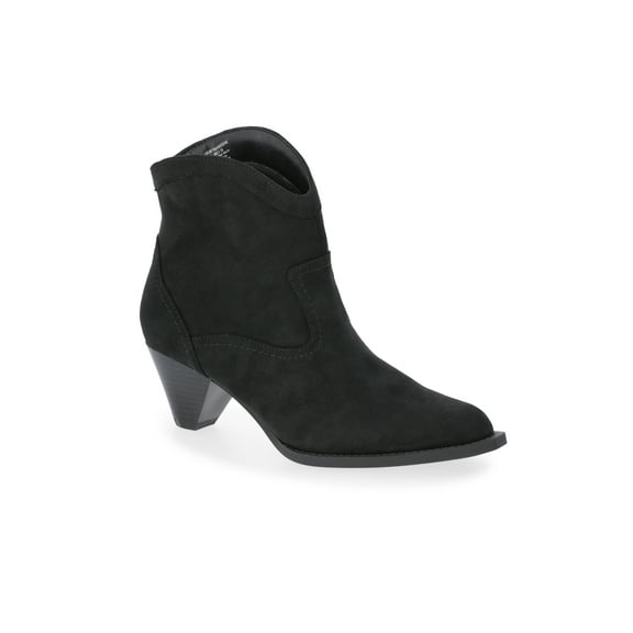 Time and True Women's Faux Suede Cone Heel Booties