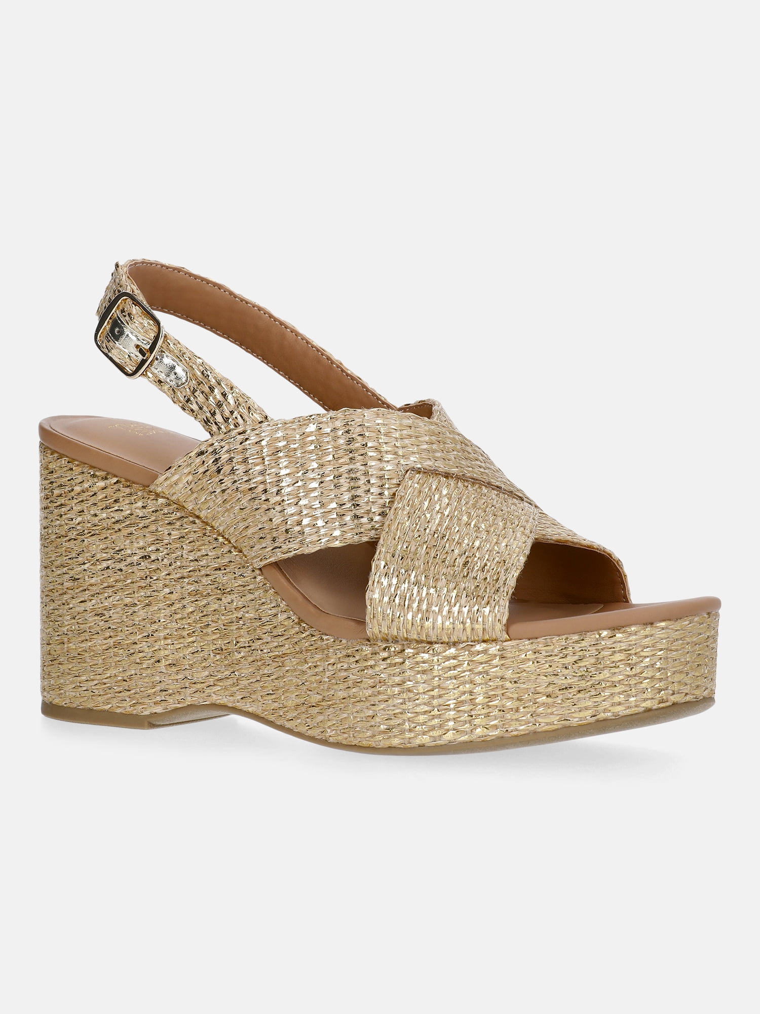 Time and Tru Women's Crossband Wedge Sandal