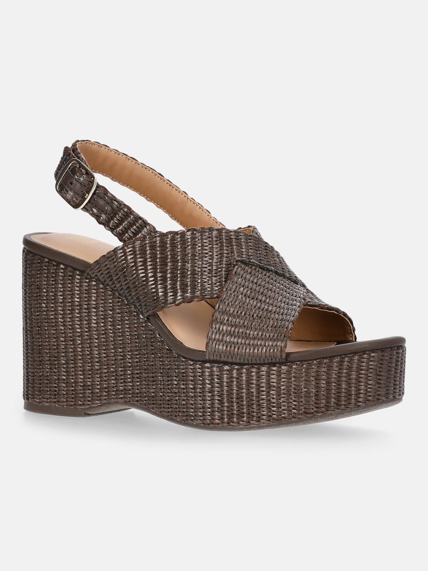 Time and Tru Women's Crossband Wedge Sandals