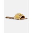 thumbnail image 1 of Time and Tru Women's Faux Raffia Daisy Slide Sandals, 1 of 6