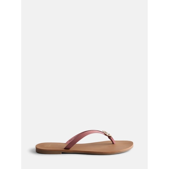 Time and Tru Women's Ornament Thong Sandals