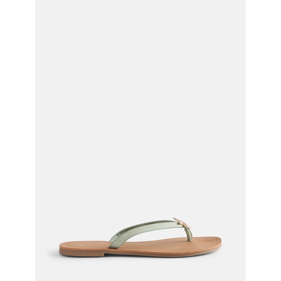Time and Tru Women's Ornament Thong Sandals