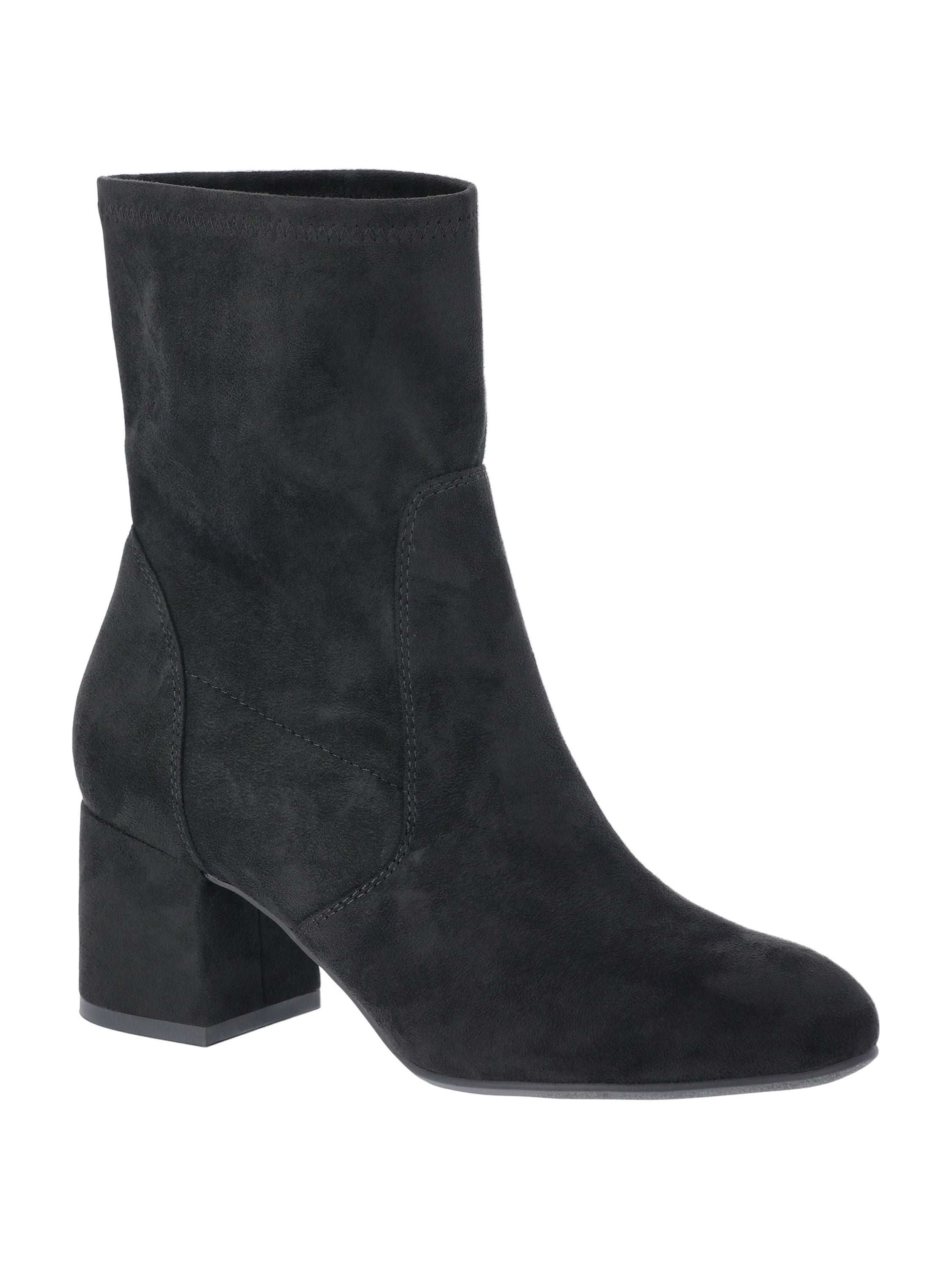 Time and Tru Women's Faux Suede Block Heel Boots