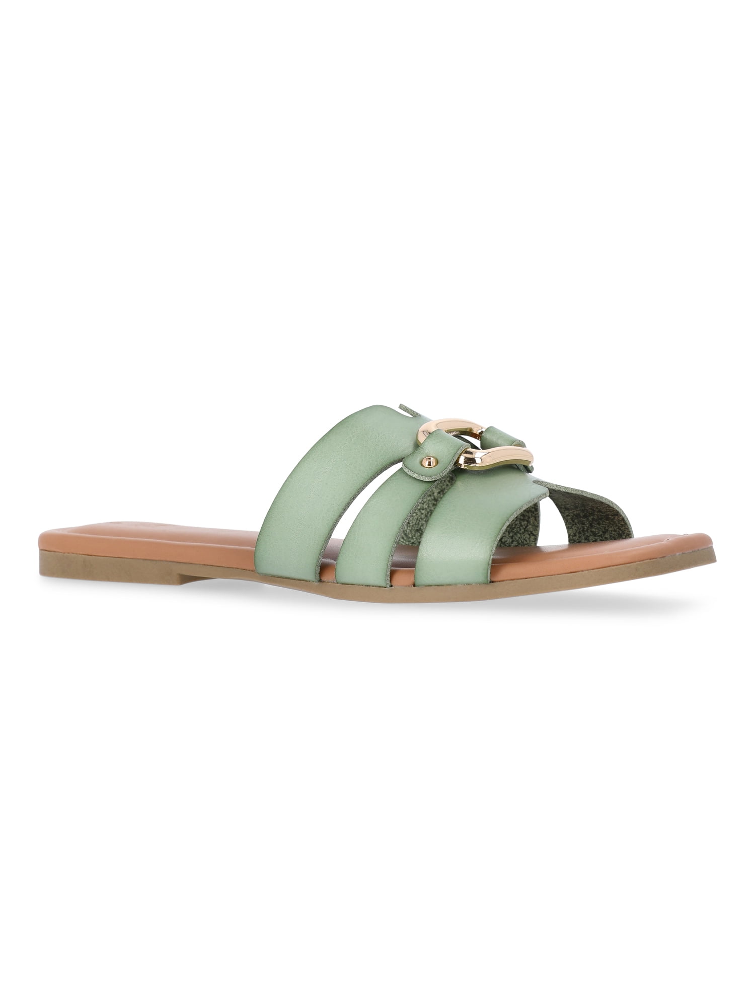 Time and Tru Women's Hardware Slide Sandals