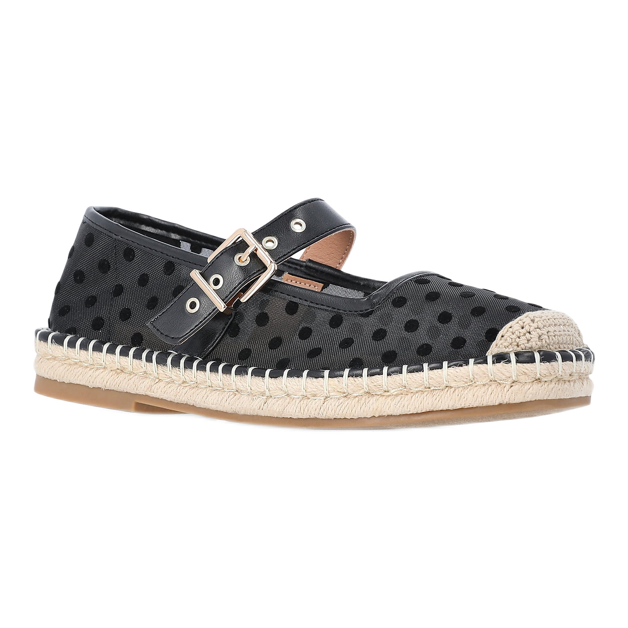 Time and Tru Women's Espadrille Mary Jane Flats