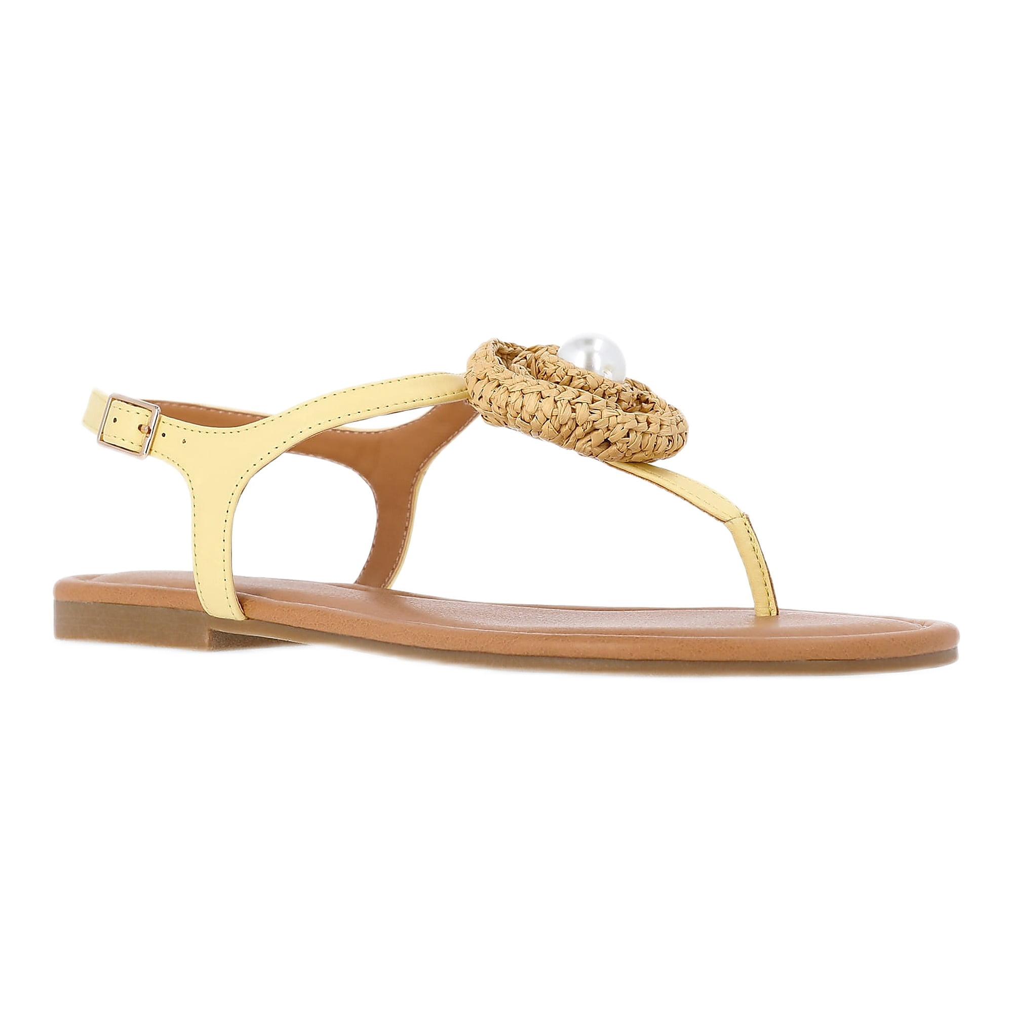 Time and Tru Women's Crochet Flower Thong Sandals