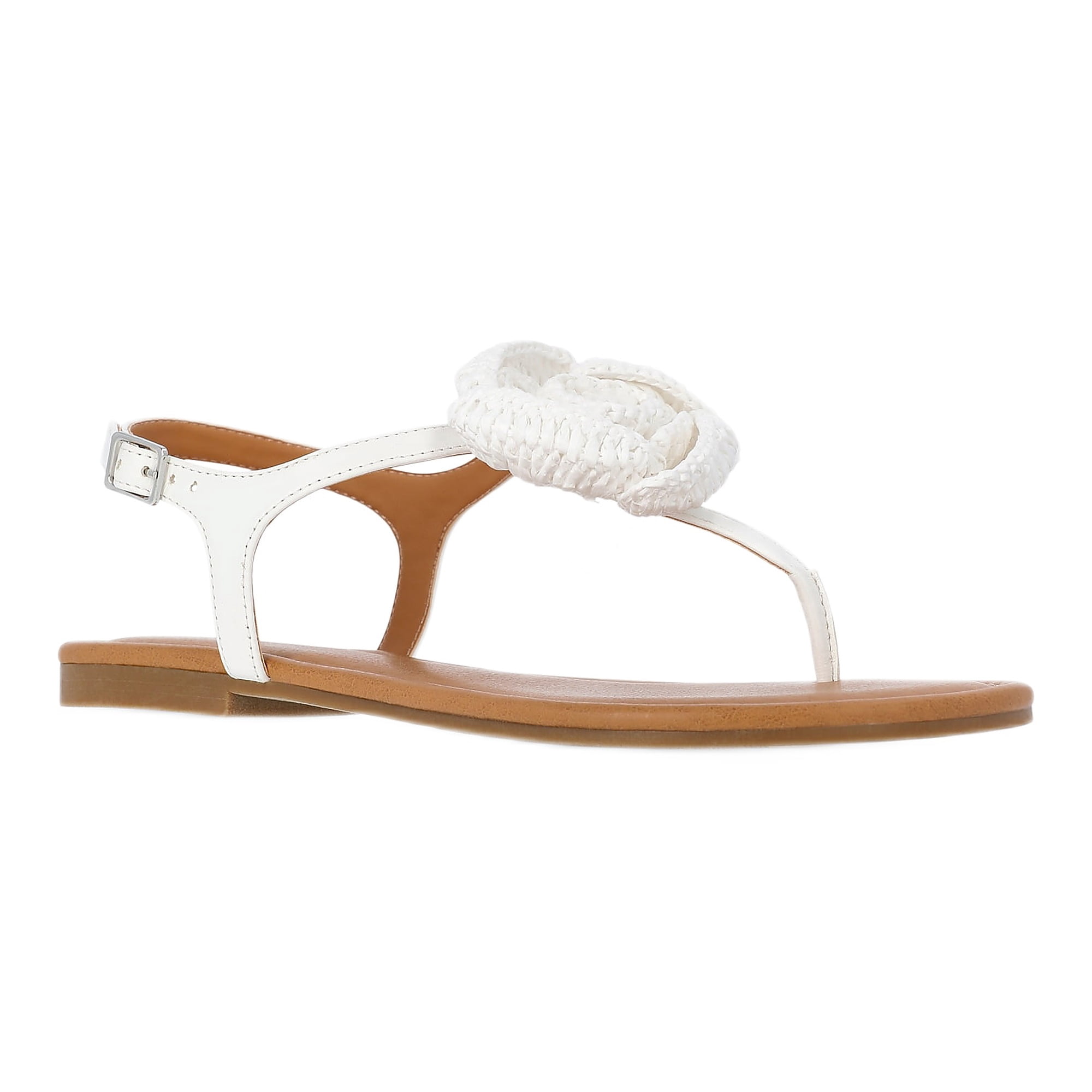 Time and Tru Women's Crochet Flower Thong Sandals