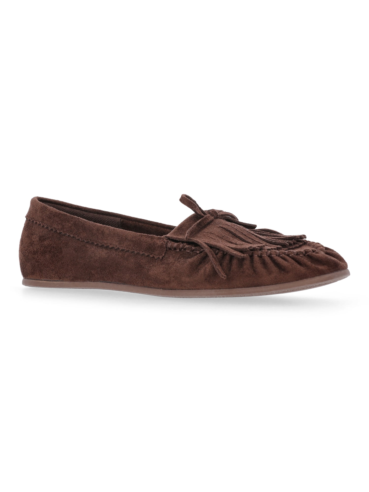 Time and Tru Women's Fringe Suede Moccasins