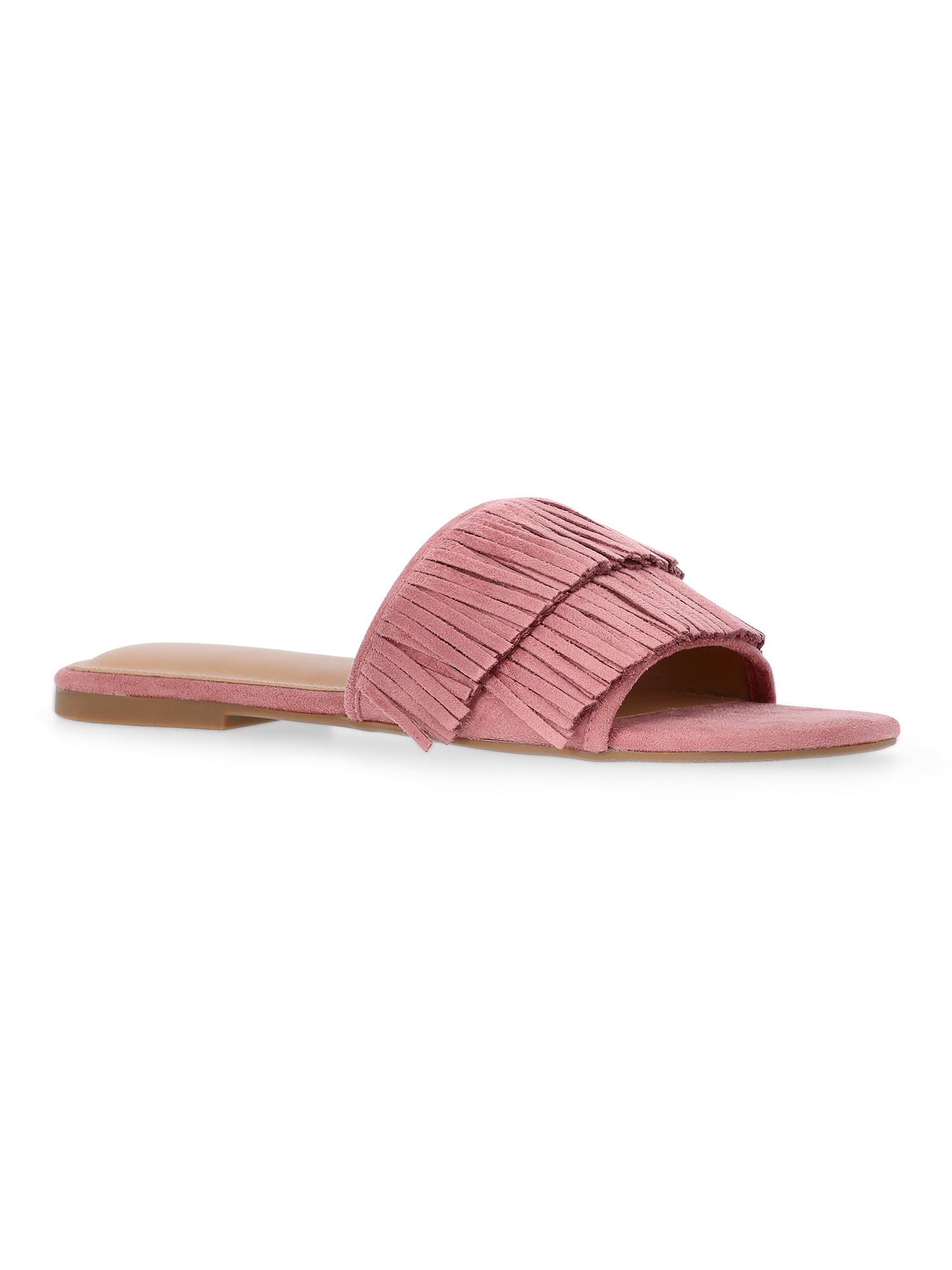 Time and Tru Women's Fringe Slide Sandals