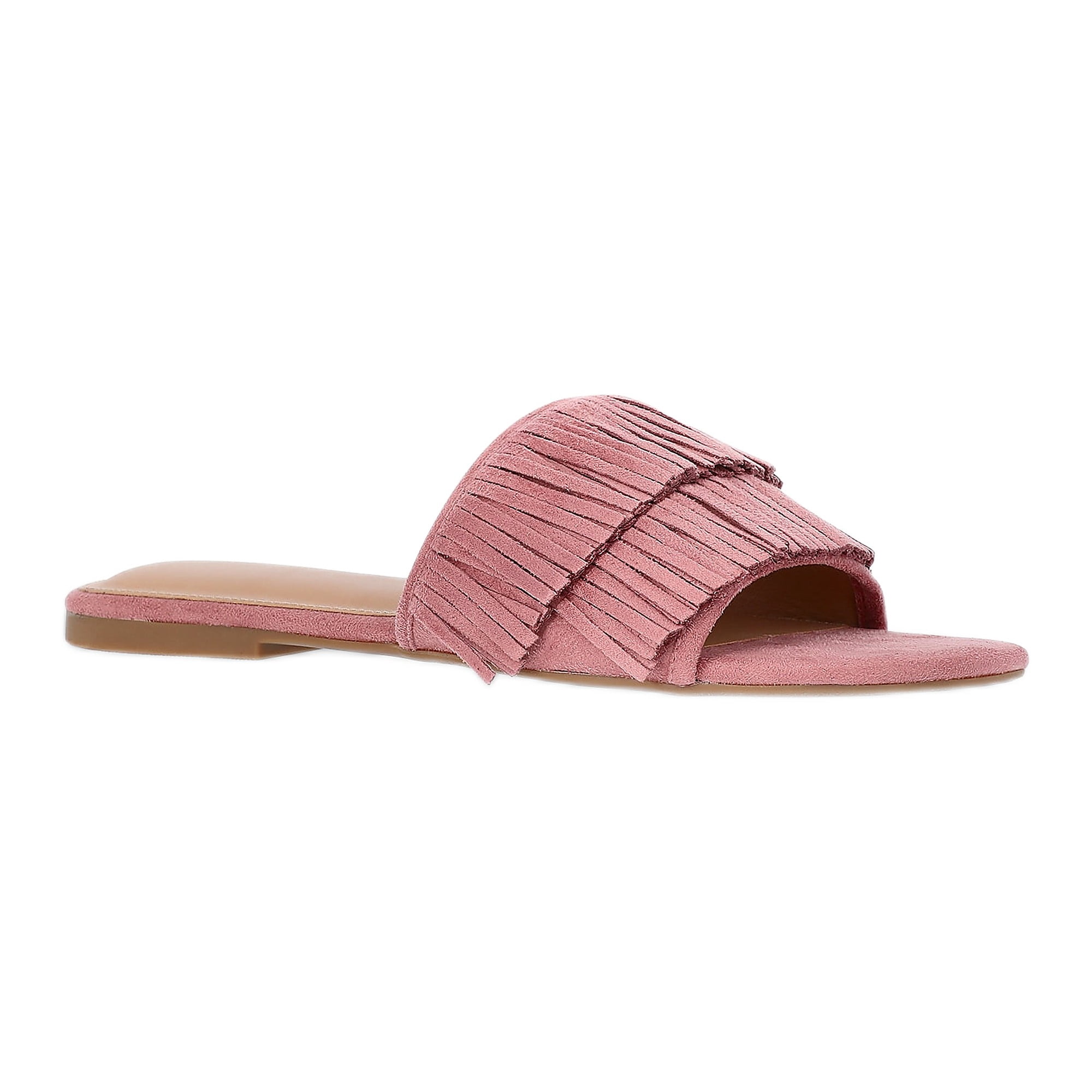 Time and Tru Women's Fringe Slide Sandals