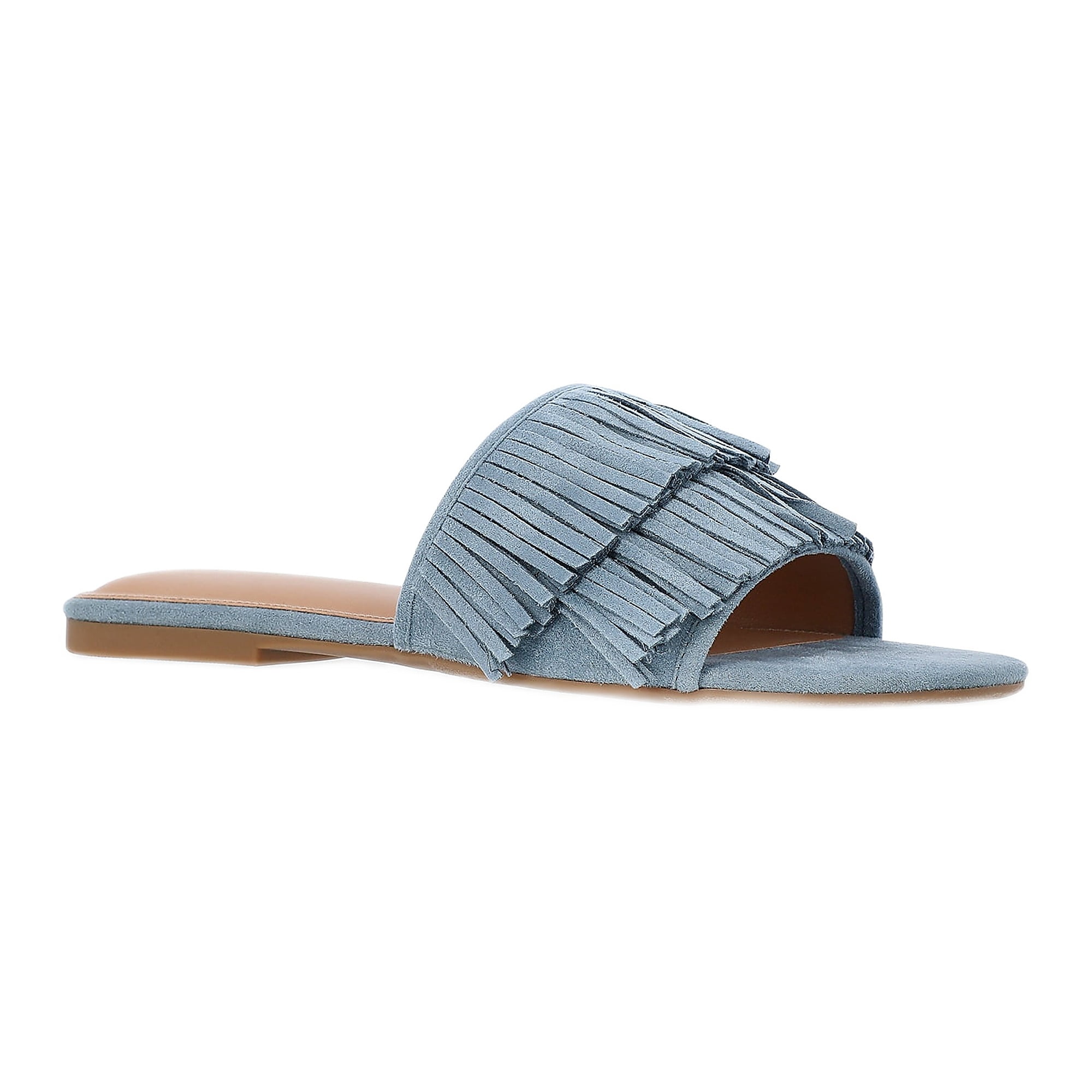 Time and Tru Women's Fringe Slide Sandals