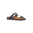 thumbnail image 1 of Time and Tru Women's Asymmetric Strap Footbed Sandals, Wide Width Available, 1 of 6