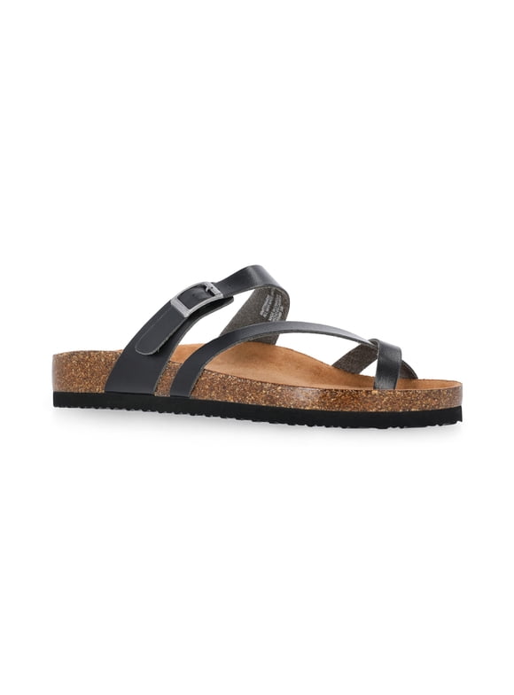 Women's Asymmetric Strap Footbed Sandals, Wide Width Available