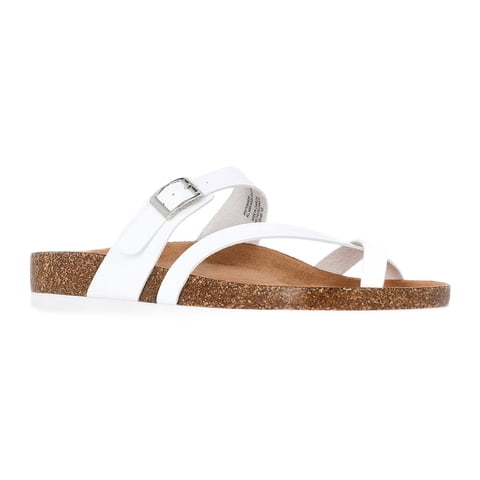 Women's Asymmetric Strap Footbed Sandals, Wide Width Available