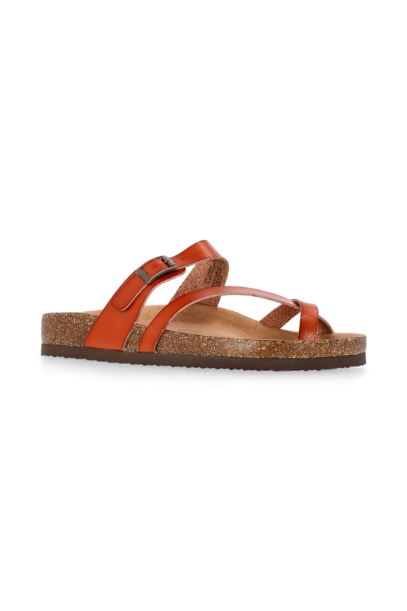 Women's Asymmetric Strap Footbed Sandals, Wide Width Available