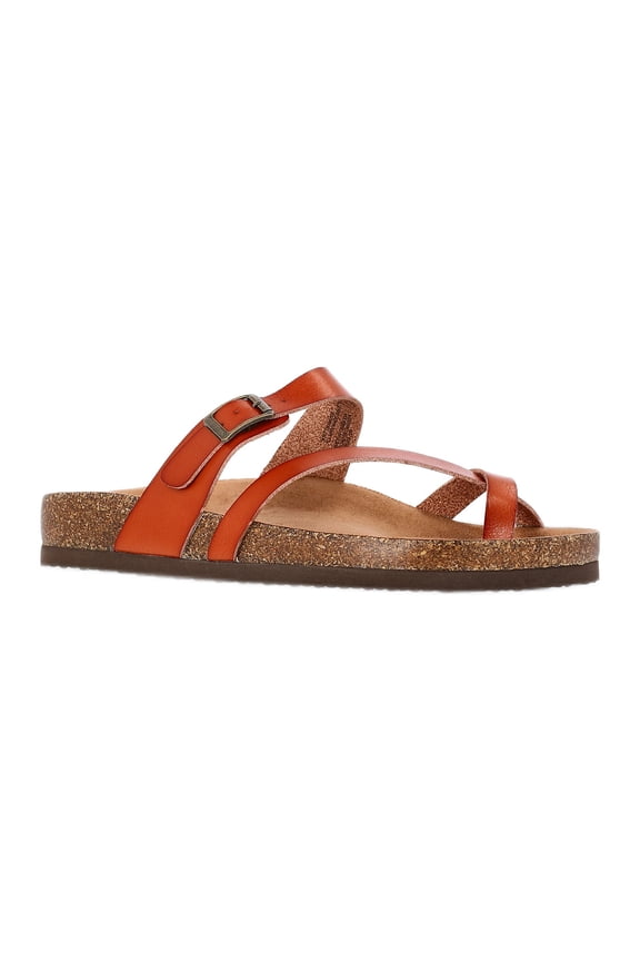 Women's Asymmetric Strap Footbed Sandals, Wide Width Available