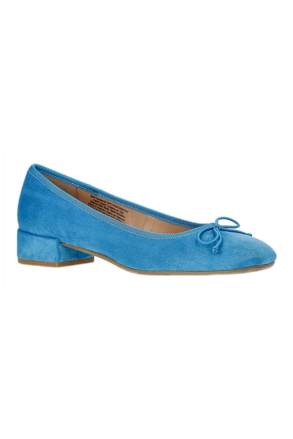 Women's String Bow Block Heel Ballet Shoes, Wide Width Available