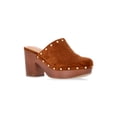 thumbnail image 1 of Time and Tru Women's Faux Suede Studded Clogs with Block Heels, 1 of 7