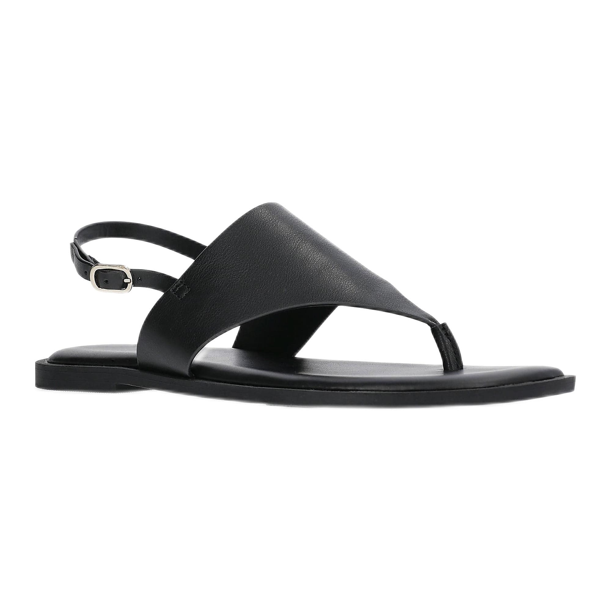 Time and Tru Women's Hooded Faux Leather Thong Sandals