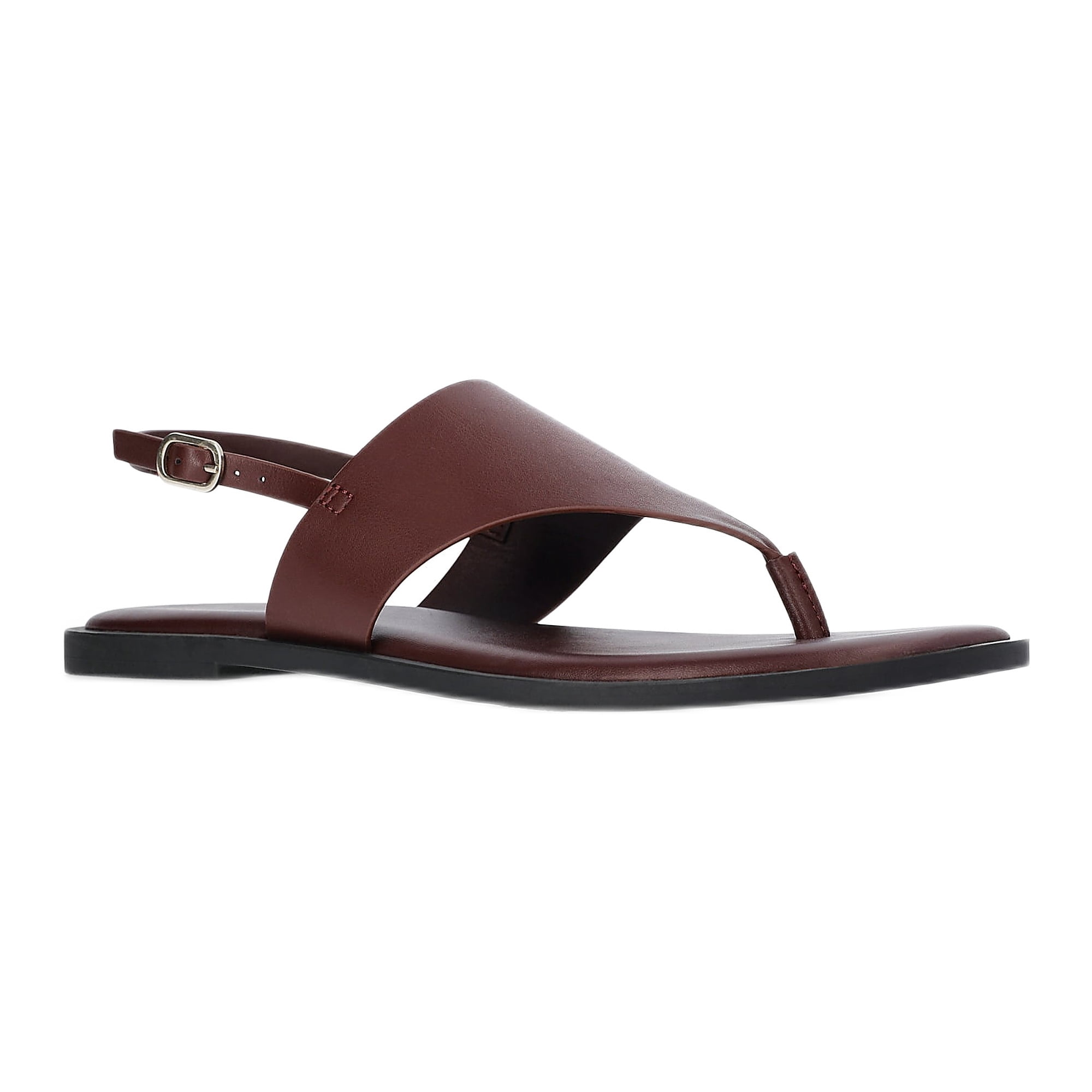 Time and Tru Women's Hooded Faux Leather Thong Sandals