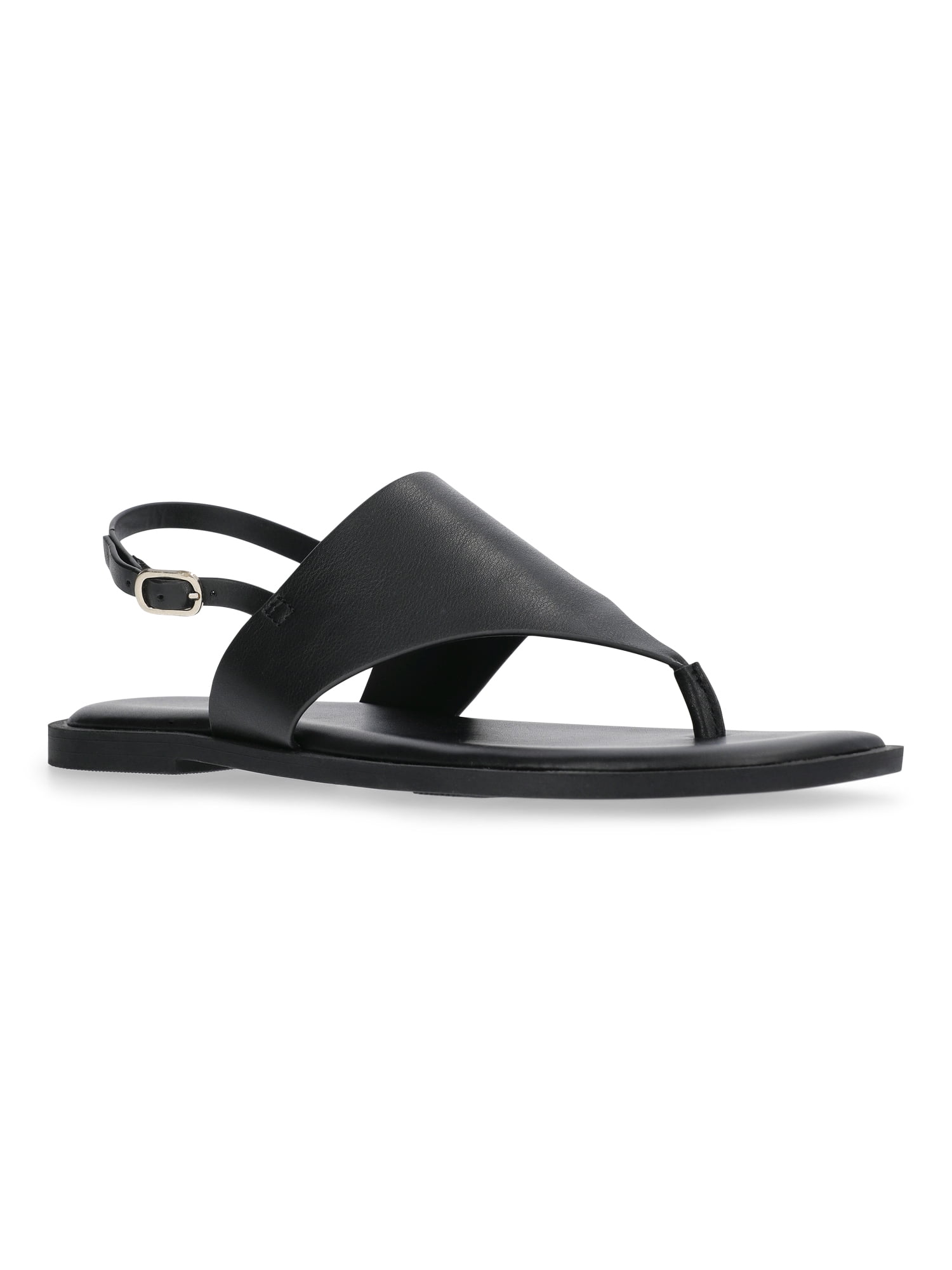 Time and Tru Women's Hooded Faux Leather Thong Sandals