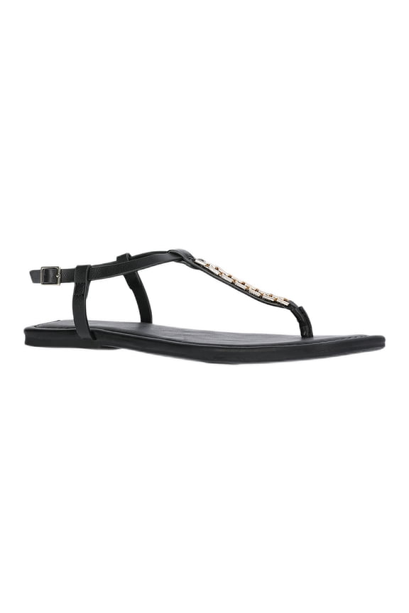 Women's Hardware Faux Leather Thong Sandals