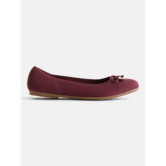 Time and Tru Women's Comfort Knit Ballet Flats