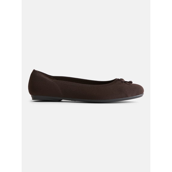 Time and Tru Women's Comfort Knit Ballet Flats