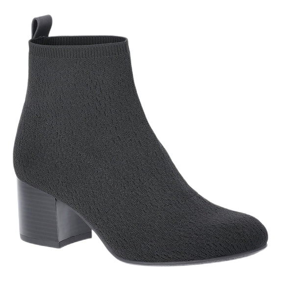 Time and Tru Women's Comfort Knit Block Heel Booties