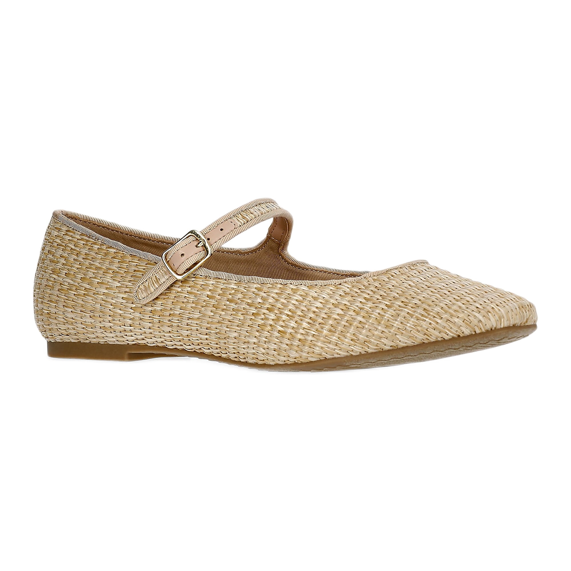 Time and Tru Women's Faux Leather Mary Jane Flats, Wide Width Available