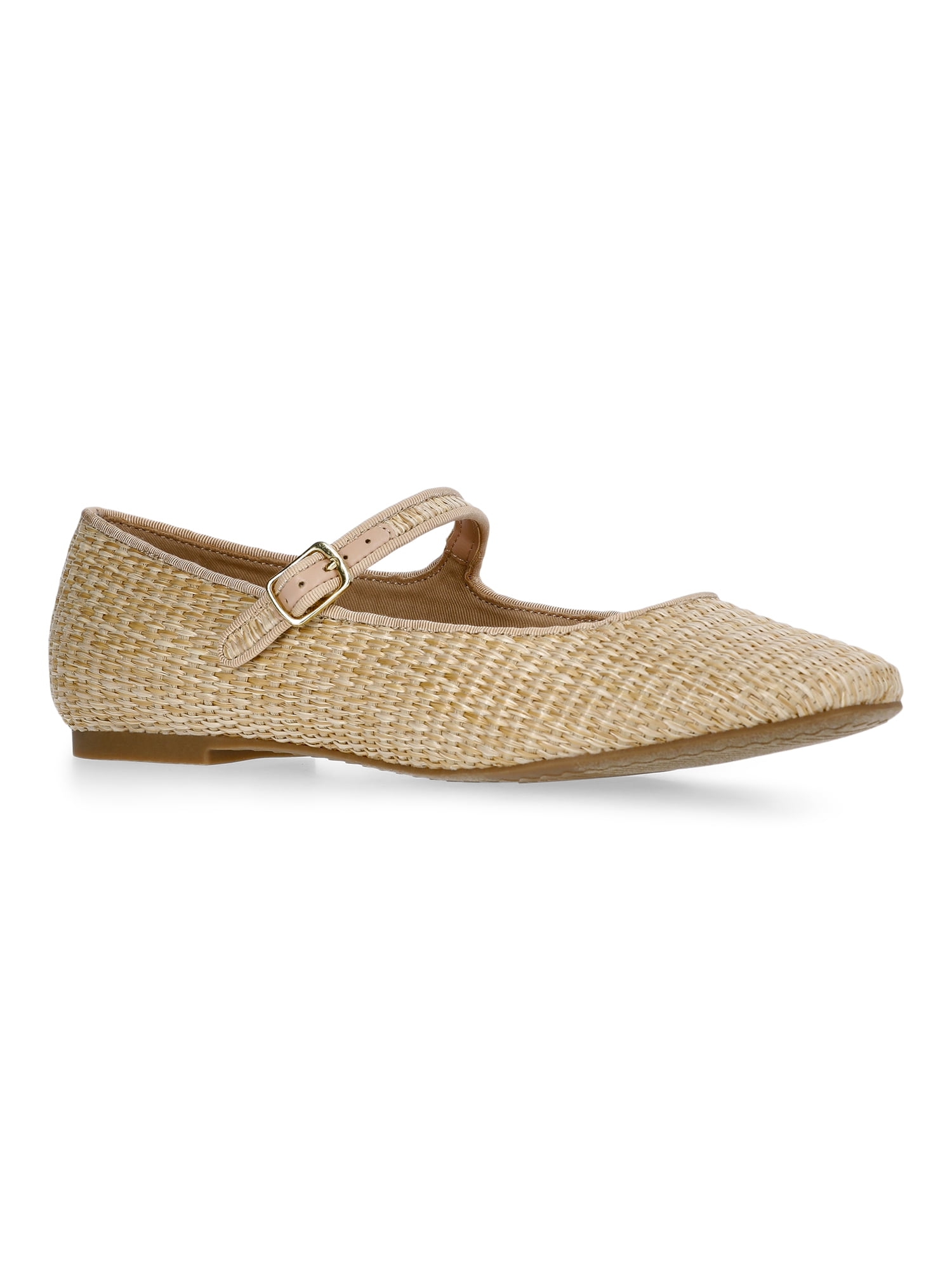 Time and Tru Women's Faux Leather Mary Jane Flats, Wide Width Available