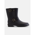 thumbnail image 1 of Time and Tru Women's Moto Rubber Rain Boots, 1 of 6