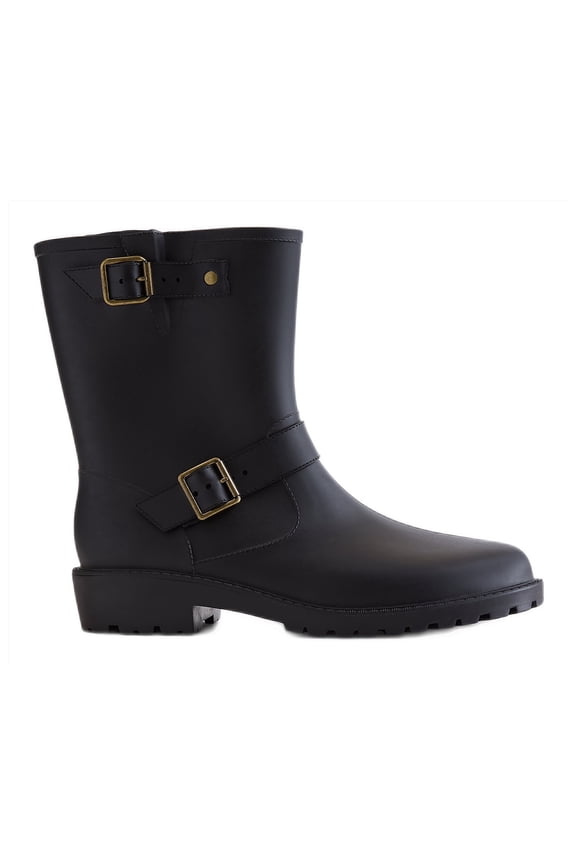 Women's Moto Rubber Rain Boots