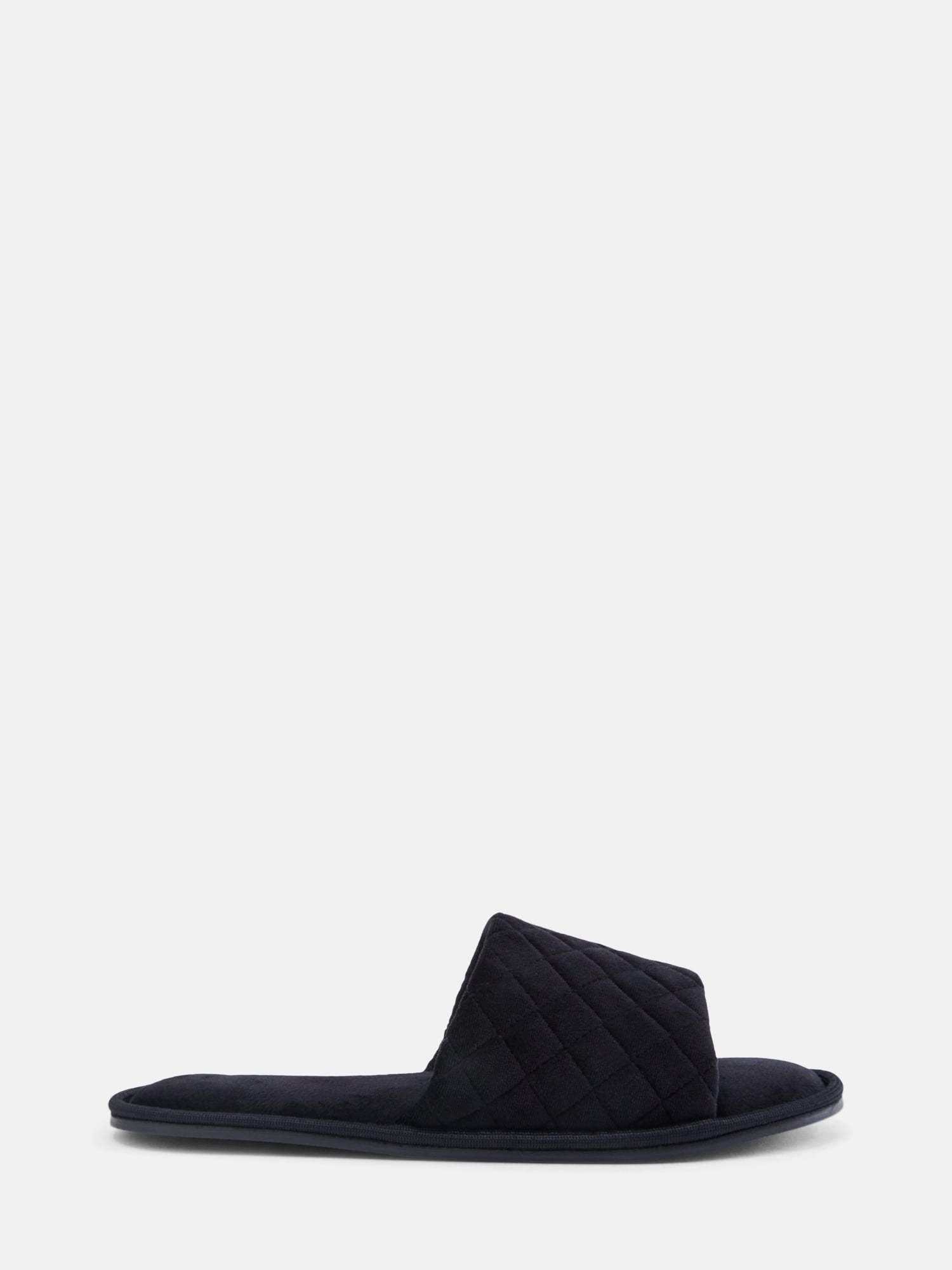 Time and Tru Women's Quilted Single Band Slide Slippers, Wide Width Available