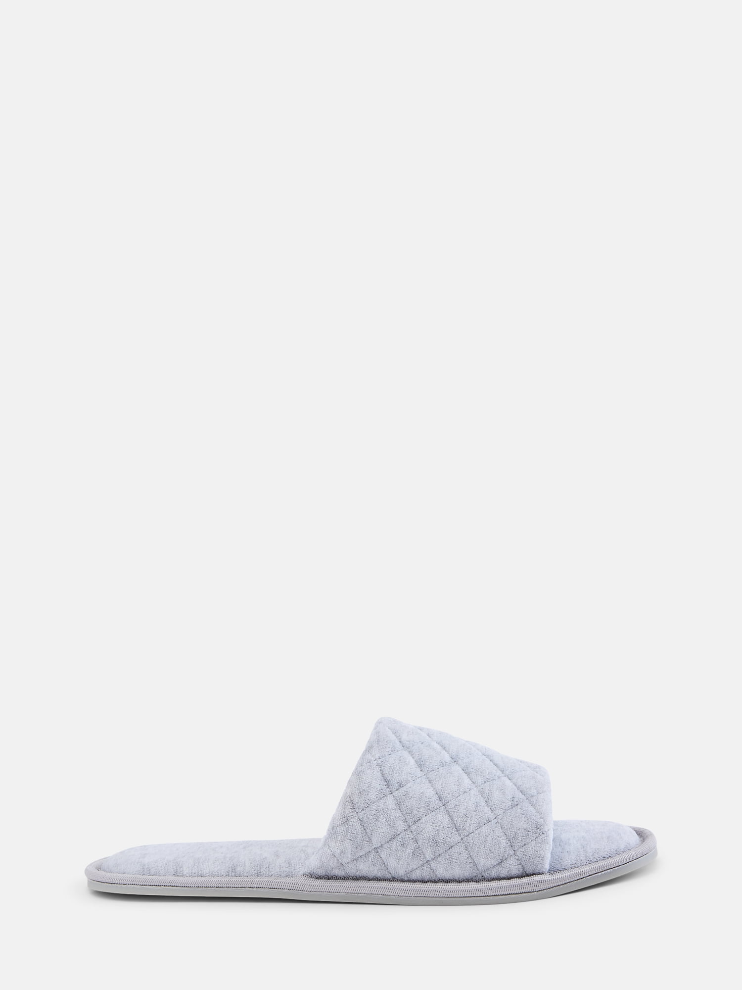 Time and Tru Women's Quilted Single Band Slide Slippers, Wide Width Available