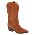 thumbnail image 1 of Time and Tru Women's Faux Suede Embroidered Western Boots, Wide Width Available, 1 of 3