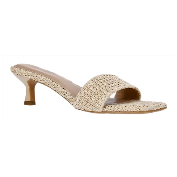 Time and Tru Women's Raffia Kitten Heel Sandals