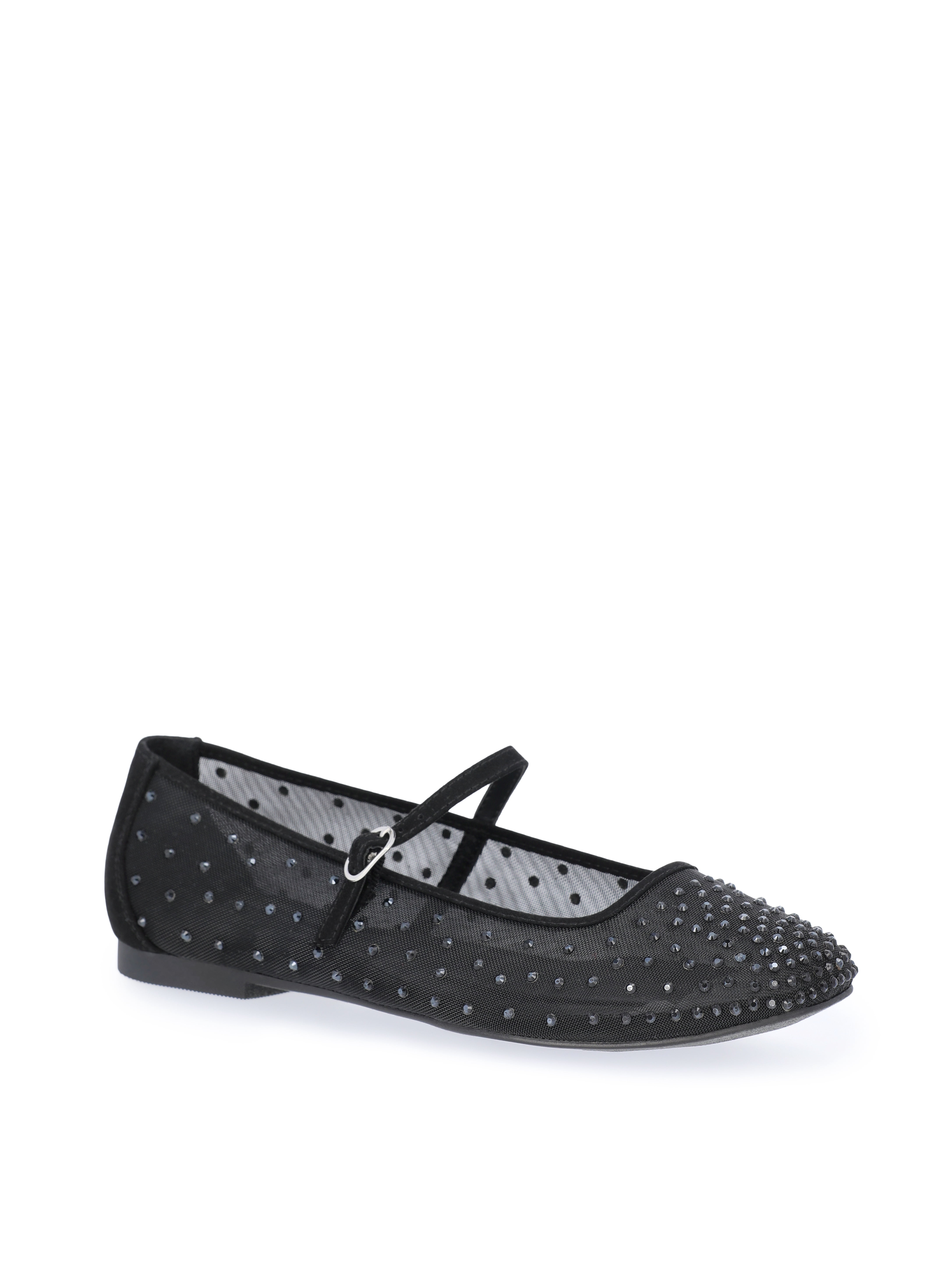 Time and Tru Women's Rhinestone Mary Jane Flats
